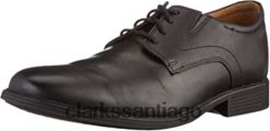 Clarks clarks whiddon derby de cuero negro para hombre ZHDD041302 hombres cuero negro