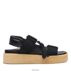 Clarks crepé sndl clarks negro combi ZHDD043183 mujer combinado negro