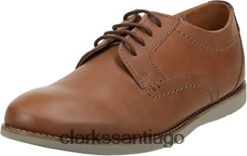 Clarks derbys clarks raharto pla para hombre de cuero tostado oscuro ZHDD04357 hombres cuero bronceado oscuro