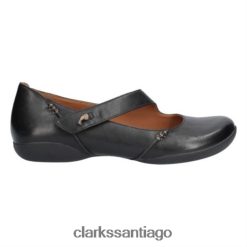 Clarks felicia ciruela clarks cuero negro ZHDD044069 unisexo cuero negro