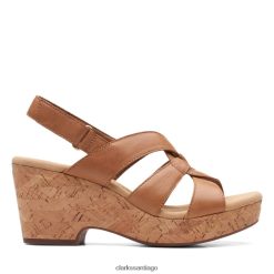 Clarks giselle beach cuero bronceado clarks de cuero bronceado ZHDD046334 mujer cuero marrón