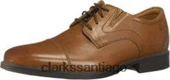 Clarks gorra whiddon de cuero marrón oscuro para hombre oxford clarks ZHDD041164 hombres cuero bronceado oscuro