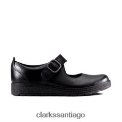 Clarks mendip stitch jnr f fit clarks de cuero negro ZHDD044654 niños cuero negro