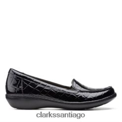 Clarks Mermelada clarks black pat/croc ashland ZHDD043945 mujer palmadita negra/cocodrilo