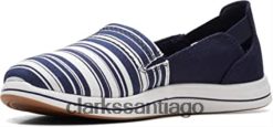 Clarks mocasín brisa para mujer lona azul marino/blanco clarks ZHDD041614 mujer