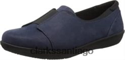 Clarks Mocasín clarks ayla band de nobuk sintético azul marino para mujer ZHDD041600 mujer nubuck sintético azul marino