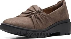 Clarks mocasín mujer estilo calla plano bronce metalizado sintético clarks ZHDD04198 mujer bronce metálico sintético