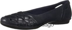Clarks Mocasín plano mujer clarks Gracelmaze de piel azul marino ZHDD041827 mujer cuero azul marino