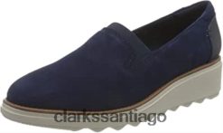 Clarks mocasín sharon dolly mujer clarks ante azul oscuro ZHDD04343 mujer gamuza azul oscuro