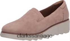 Clarks mocasín sharon dolly mujer clarks ante rosa polvoriento ZHDD041351 mujer ante rosa polvoriento