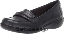 Clarks mocasines clarks ashland lily de cuero azul marino para mujer ZHDD04540 mujer cuero azul marino