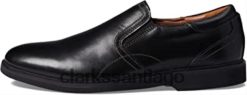 Clarks Mocasines clarks malwood easy de cuero negro para hombre ZHDD041601 hombres cuero negro