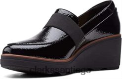 Clarks Mocasines clarks mazy marston para mujer negro charol arrugado sintético ZHDD04338 mujer charol sintético arrugado negro