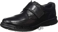Clarks Mocasines con correa Cotrell de Lea Clarks para hombre, color negro liso ZHDD042291 hombres hoja lisa negra