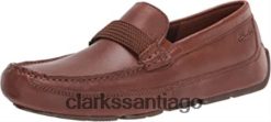 Clarks Mocasines estilo conducción Markman Brace de cuero color canela oscuro para hombre Clarks ZHDD041852 hombres cuero bronceado oscuro