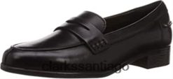 Clarks mocasines hamble shiny para mujer clarks negros ZHDD04702 mujer cuero negro