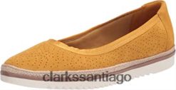 Clarks mocasines planos clarks serena kellyn de gamuza baja yel para mujer ZHDD041323 mujer gamuza amarilla