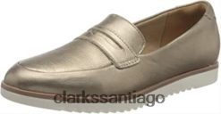 Clarks Mocasines planos clarks serena terri de piel metalizada para mujer ZHDD04808 mujer cuero metalizado