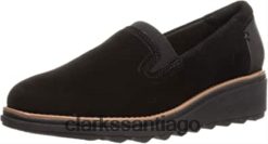 Clarks Mocasines sharon dolly de clarks world de gamuza negra con tostado oscuro para mujer ZHDD04760 mujer ante negro con mundo bronceado oscuro
