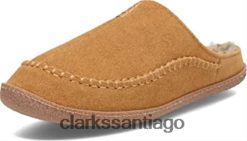 Clarks Pantuflas de casa para interior y exterior con forro de sherpa para hombre clarks canela ZHDD04533 hombres canela