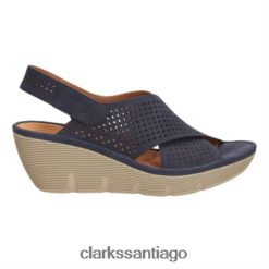 Clarks premio clarene de cuero azul marino clarks ZHDD044289 unisexo cuero azul marino