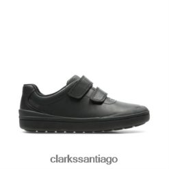 Clarks rock play inf e fit clarks cuero negro ZHDD044909 niños cuero negro