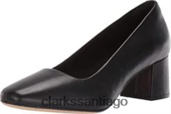 Clarks rosa transparente clarks cuero negro ZHDD04287 unisexo cuero negro