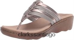 Clarks Sandalia clarks phebe carman de cuero metalizado peltre para mujer ZHDD041161 mujer sintetizador de cuero metalizado peltre