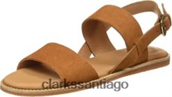 Clarks sandalia con correa karsea para mujer clarks cuero tostado ZHDD041511 mujer cuero marrón