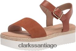 Clarks Sandalia de cuña lana Shore para mujer clarks color canela oscuro ZHDD042086 mujer bronceado oscuro