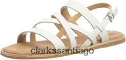 Clarks sandalia de sol karsea mujer piel blanca clarks ZHDD04806 mujer cuero blanco