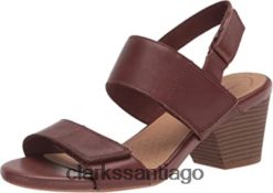 Clarks sandalia de tacón brillante lorene de mujer clarks cuero tostado ZHDD041157 mujer cuero marrón