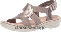 Clarks sandalia leisa joy mujer peltre metalizado piel textil clarks ZHDD041430 mujer textil de cuero metalizado peltre
