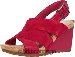 Clarks sandalia mujer cuña flex arena ante fucsia clarks ZHDD042462 mujer gamuza fucsia
