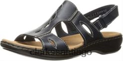 Clarks Sandalia plana clarks leisa lakelyn de piel azul marino para mujer ZHDD041867 mujer cuero azul marino