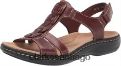 Clarks sandalia plana laurieann kay para mujer clarks cuero tostado ZHDD042197 mujer cuero marrón