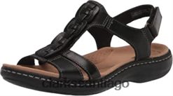 Clarks sandalia plana mujer laurieann kay piel negra clarks ZHDD04654 mujer cuero negro