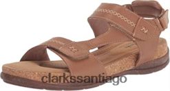 Clarks Sandalia plana Roseville Mae de piel color tostado claro para mujer clarks ZHDD041692 mujer