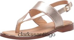 Clarks Sandalias Clarks Ellis Opal de piel color champán para mujer ZHDD042073 mujer cuero champán