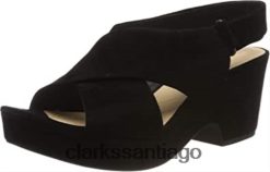 Clarks Sandalias Clarks Maritsa Lara con tira al tobillo para mujer negro ZHDD042026 mujer ante negro