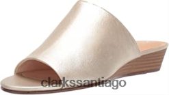 Clarks Sandalias Clarks Mena Rose de piel metalizada para mujer ZHDD041089 mujer cuero metalizado