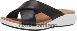 Clarks sandalias clarks un bali go slide para mujer de cuero negro ZHDD04749 mujer cuero negro
