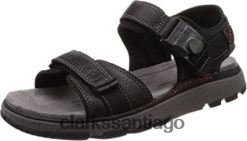 Clarks Sandalias clarks un trek part con tira trasera para hombre negro ZHDD042458 hombres cuero negro