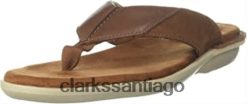 Clarks sandalias de cuero ellison easy color tostado clarks ZHDD04294 unisexo