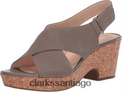 Clarks sandalias de cuña maritsa lara de nobuk salvia para mujer clarks ZHDD041900 mujer nubuck salvia