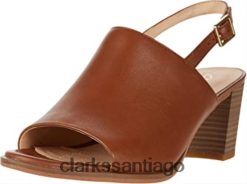 Clarks Sandalias de tacón Clarks Kayl 60 de piel color canela para mujer ZHDD042801 mujer cuero marrón
