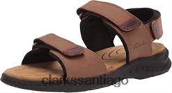 Clarks sandalias hapsford creek de cuero tostado para hombre clarks ZHDD041860 hombres cuero marrón