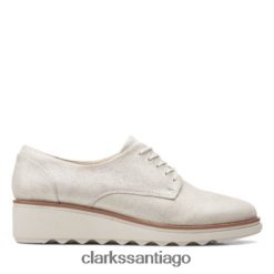 Clarks sharon noel clarks plateados metálicos ZHDD043910 mujer plata metalizada