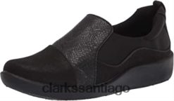 Clarks sillian paz zapatillas bajas de mujer clarks negro serpiente combi sintetica ZHDD042711 mujer serpiente negra combi sintética