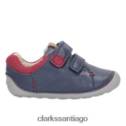 Clarks ti ny toby fst g fit clarks cuero azul marino ZHDD044831 niños cuero azul marino